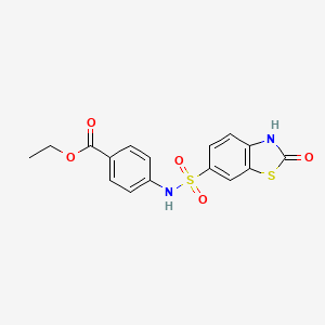 molecular formula C16H14N2O5S2 B6091234 ethyl 4-{[(2-oxo-2,3-dihydro-1,3-benzothiazol-6-yl)sulfonyl]amino}benzoate 
