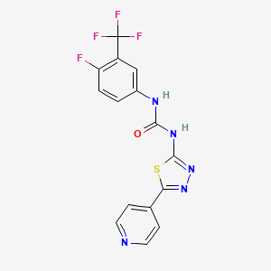 molecular formula C15H9F4N5OS B609126 1-[4-Fluoro-3-(trifluoromethyl)phenyl]-3-(5-pyridin-4-yl-1,3,4-thiadiazol-2-yl)urea CAS No. 1430213-30-1