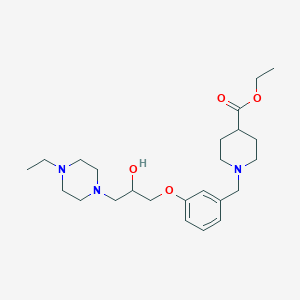 molecular formula C24H39N3O4 B6091283 ethyl 1-{3-[3-(4-ethyl-1-piperazinyl)-2-hydroxypropoxy]benzyl}-4-piperidinecarboxylate 