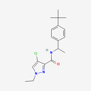 molecular formula C18H24ClN3O B6091323 N-{1-[4-(TERT-BUTYL)PHENYL]ETHYL}-4-CHLORO-1-ETHYL-1H-PYRAZOLE-3-CARBOXAMIDE 