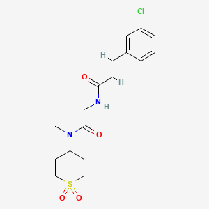 molecular formula C17H21ClN2O4S B609133 (E)-3-(3-chlorophenyl)-N-(2-((1,1-dioxidotetrahydro-2H-thiopyran-4-yl)(methyl)amino)-2-oxoethyl)acrylamide CAS No. 1550008-55-3