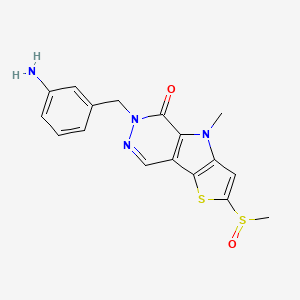 B609134 6-[(3-Aminophenyl)methyl]-4,6-dihydro-4-methyl-2-(methylsulfinyl)-5h-thieno[2',3':4,5]pyrrolo[2,3-d]pyridazin-5-one CAS No. 1221186-53-3
