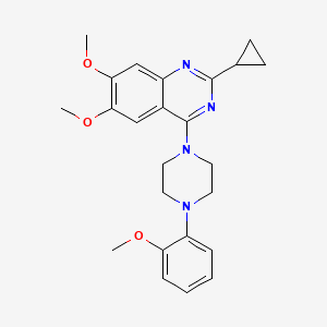 molecular formula C24H28N4O3 B609140 2-Cyclopropyl-6,7-dimethoxy-4-(4-(2-methoxyphenyl)piperazin-1-yl)quinazoline CAS No. 1448895-09-7