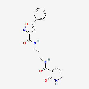 molecular formula C19H18N4O4 B609143 N-(3-(2-hydroxynicotinamido)propyl)-5-phenylisoxazole-3-carboxamide CAS No. 1883510-31-3