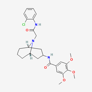 molecular formula C26H32ClN3O5 B609146 N-((1R,3s,5S)-9-(2-((2-chlorophenyl)amino)-2-oxoethyl)-9-azabicyclo[3.3.1]nonan-3-yl)-3,4,5-trimethoxybenzamide CAS No. 2080300-49-6