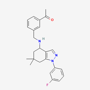 molecular formula C24H26FN3O B6091461 1-[3-({[1-(3-fluorophenyl)-6,6-dimethyl-4,5,6,7-tetrahydro-1H-indazol-4-yl]amino}methyl)phenyl]ethanone 