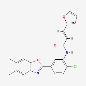 molecular formula C22H17ClN2O3 B6091486 N-[2-chloro-5-(5,6-dimethyl-1,3-benzoxazol-2-yl)phenyl]-3-(2-furyl)acrylamide 
