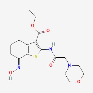 molecular formula C17H23N3O5S B6091493 Ethyl (7E)-7-(hydroxyimino)-2-[2-(morpholin-4-YL)acetamido]-4,5,6,7-tetrahydro-1-benzothiophene-3-carboxylate 