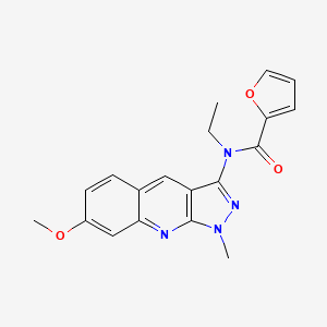 N-ethyl-N-(7-methoxy-1-methylpyrazolo[3,4-b]quinolin-3-yl)furan-2-carboxamide