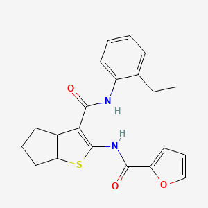 molecular formula C21H20N2O3S B6091546 N-{3-[(2-ETHYLPHENYL)CARBAMOYL]-4H,5H,6H-CYCLOPENTA[B]THIOPHEN-2-YL}FURAN-2-CARBOXAMIDE 