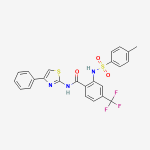 molecular formula C24H18F3N3O3S2 B609155 2-[(4-Methylphenyl)sulfonylamino]-n-(4-phenyl-1,3-thiazol-2-yl)-4-(trifluoromethyl)benzamide CAS No. 1991986-30-1