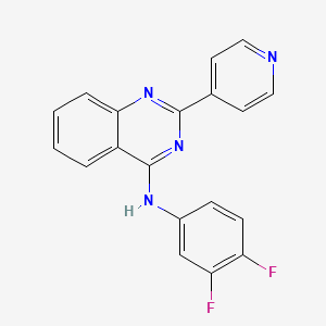 molecular formula C23H15ClF2N2O2 B609157 N-(3,4-二氟苯基)-2-吡啶-4-基喹唑啉-4-胺 CAS No. 381168-77-0
