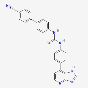molecular formula C28H19F3N6O3 B609158 1-[4-(4-cyanophenyl)phenyl]-3-[4-(1H-imidazo[4,5-b]pyridin-7-yl)phenyl]urea CAS No. 1361414-26-7