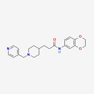 molecular formula C22H27N3O3 B6091601 N-(2,3-dihydro-1,4-benzodioxin-6-yl)-3-[1-(4-pyridinylmethyl)-4-piperidinyl]propanamide 