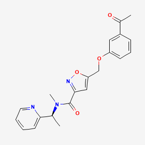 5-[(3-acetylphenoxy)methyl]-N-methyl-N-[(1S)-1-pyridin-2-ylethyl]-1,2-oxazole-3-carboxamide