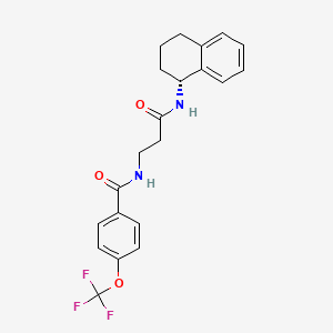 molecular formula C21H21F3N2O3 B609164 N-[3-氧代-3-[[(1R)-1,2,3,4-四氢-1-萘甲基]氨基]丙基]-4-(三氟甲氧基)-苯甲酰胺 CAS No. 2029049-79-2
