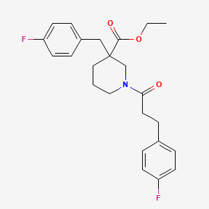 molecular formula C24H27F2NO3 B6091672 ethyl 3-(4-fluorobenzyl)-1-[3-(4-fluorophenyl)propanoyl]-3-piperidinecarboxylate 