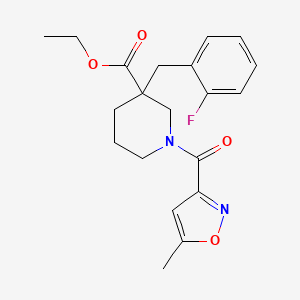 molecular formula C20H23FN2O4 B6091678 ethyl 3-(2-fluorobenzyl)-1-[(5-methyl-3-isoxazolyl)carbonyl]-3-piperidinecarboxylate 