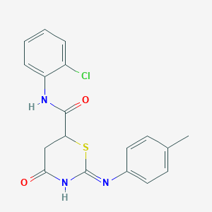 molecular formula C18H16ClN3O2S B6091687 N-(2-chlorophenyl)-2-[(4-methylphenyl)amino]-4-oxo-5,6-dihydro-4H-1,3-thiazine-6-carboxamide 