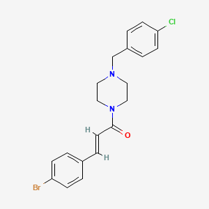 (E)-3-(4-bromophenyl)-1-[4-[(4-chlorophenyl)methyl]piperazin-1-yl]prop-2-en-1-one