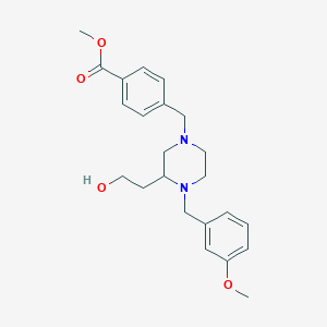 molecular formula C23H30N2O4 B6091759 methyl 4-{[3-(2-hydroxyethyl)-4-(3-methoxybenzyl)-1-piperazinyl]methyl}benzoate 