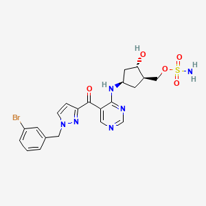 {(1R,2S,4R)-4-[(5-{[1-(3-Bromobenzyl)-1H-pyrazol-3-yl]carbonyl}pyrimidin-4-yl)amino]-2-hydroxycyclopentyl}methyl sulfamate