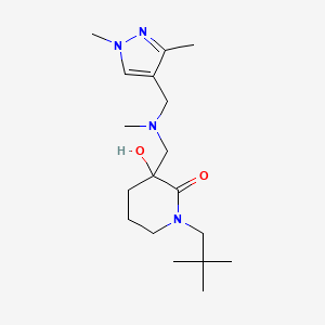 molecular formula C18H32N4O2 B6091768 1-(2,2-dimethylpropyl)-3-{[[(1,3-dimethyl-1H-pyrazol-4-yl)methyl](methyl)amino]methyl}-3-hydroxy-2-piperidinone 