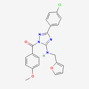 molecular formula C21H17ClN4O3 B6091865 3-(4-Chlorophenyl)-N-[(furan-2-YL)methyl]-1-(4-methoxybenzoyl)-1H-1,2,4-triazol-5-amine 