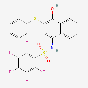 2,3,4,5,6-pentafluoro-N-(4-hydroxy-3-phenylsulfanylnaphthalen-1-yl)benzenesulfonamide