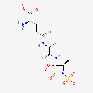 (2R)-2-amino-5-[[(2R)-1-[[(2R,3R)-3-methoxy-2-methyl-4-oxo-1-sulfoazetidin-3-yl]amino]-1-oxopropan-2-yl]amino]-5-oxopentanoic acid