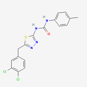 molecular formula C17H14Cl2N4OS B6091906 1-[5-(3,4-Dichlorobenzyl)-1,3,4-thiadiazol-2-yl]-3-(4-methylphenyl)urea 