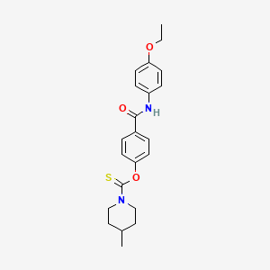 molecular formula C22H26N2O3S B6091914 O-(4-{[(4-ethoxyphenyl)amino]carbonyl}phenyl) 4-methyl-1-piperidinecarbothioate 