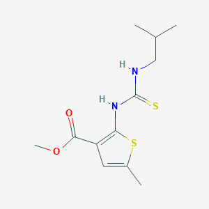 molecular formula C12H18N2O2S2 B6091920 methyl 2-{[(isobutylamino)carbonothioyl]amino}-5-methyl-3-thiophenecarboxylate 