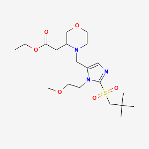 molecular formula C20H35N3O6S B6091925 Ethyl 2-[4-[[2-(2,2-dimethylpropylsulfonyl)-3-(2-methoxyethyl)imidazol-4-yl]methyl]morpholin-3-yl]acetate 