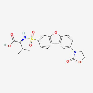 L-Valine, N-((8-(2-oxo-3-oxazolidinyl)-3-dibenzofuranyl)sulfonyl)-