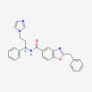 molecular formula C27H24N4O2 B6091942 2-benzyl-N-[3-(1H-imidazol-1-yl)-1-phenylpropyl]-1,3-benzoxazole-5-carboxamide 