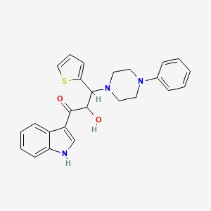 molecular formula C25H25N3O2S B6092086 2-hydroxy-1-(1H-indol-3-yl)-3-(4-phenylpiperazin-1-yl)-3-thiophen-2-ylpropan-1-one 
