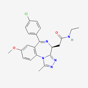 molecular formula C22H22ClN5O2 B609211 2-[(4s)-6-(4-Chlorophenyl)-8-Methoxy-1-Methyl-4h-[1,2,4]triazolo[4,3-A][1,4]benzodiazepin-4-Yl]-N-Ethylacetamide CAS No. 1260907-17-2