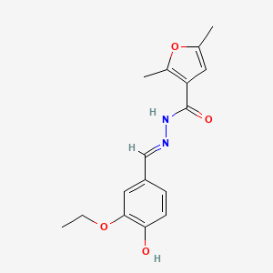 molecular formula C16H18N2O4 B6092118 N'-[(E)-(3-ethoxy-4-hydroxyphenyl)methylidene]-2,5-dimethylfuran-3-carbohydrazide 