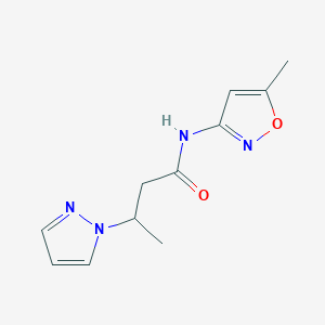 molecular formula C11H14N4O2 B6092139 N-(5-methyl-3-isoxazolyl)-3-(1H-pyrazol-1-yl)butanamide 