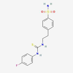molecular formula C15H16FN3O2S2 B6092238 4-[2-({[(4-fluorophenyl)amino]carbonothioyl}amino)ethyl]benzenesulfonamide 