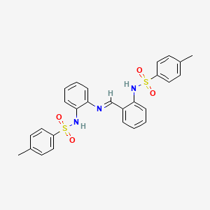 molecular formula C27H25N3O4S2 B609226 4-methyl-N-[2-[[2-[(4-methylphenyl)sulfonylamino]phenyl]iminomethyl]phenyl]benzenesulfonamide CAS No. 219832-49-2