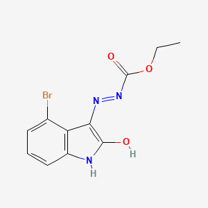 molecular formula C11H10BrN3O3 B6092329 ethyl 2-(4-bromo-2-oxo-1,2-dihydro-3H-indol-3-ylidene)hydrazinecarboxylate 