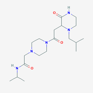 molecular formula C19H35N5O3 B6092489 2-[4-[2-[1-(2-methylpropyl)-3-oxopiperazin-2-yl]acetyl]piperazin-1-yl]-N-propan-2-ylacetamide 