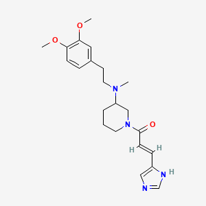 molecular formula C22H30N4O3 B6092504 N-[2-(3,4-dimethoxyphenyl)ethyl]-1-[(2E)-3-(1H-imidazol-4-yl)-2-propenoyl]-N-methyl-3-piperidinamine 
