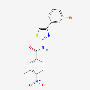 molecular formula C17H12BrN3O3S B6092592 N-[4-(3-bromophenyl)-1,3-thiazol-2-yl]-3-methyl-4-nitrobenzamide 