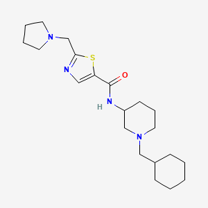 molecular formula C21H34N4OS B6092674 N-[1-(cyclohexylmethyl)-3-piperidinyl]-2-(1-pyrrolidinylmethyl)-1,3-thiazole-5-carboxamide 