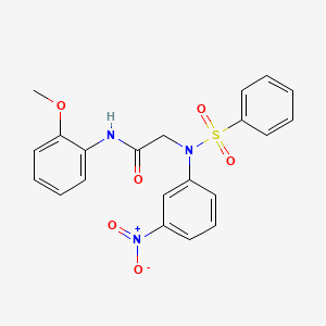 molecular formula C21H19N3O6S B6092695 N~1~-(2-methoxyphenyl)-N~2~-(3-nitrophenyl)-N~2~-(phenylsulfonyl)glycinamide 