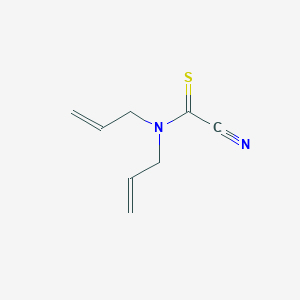 molecular formula C8H10N2S B060927 Carbonocyanidothioicamide, di-2-propenyl-(9CI) CAS No. 178811-54-6