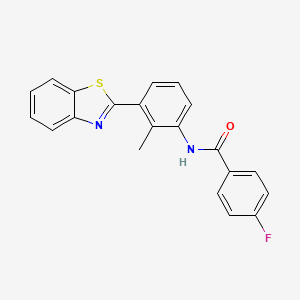 molecular formula C21H15FN2OS B6092712 N-[3-(1,3-benzothiazol-2-yl)-2-methylphenyl]-4-fluorobenzamide 